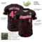 Custom Black Neon Pink-White Curve Lines Authentic Baseball Jersey