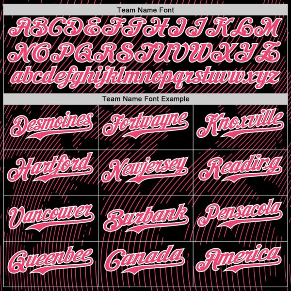 Custom Black Neon Pink-White Curve Lines Authentic Baseball Jersey