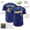 Custom Royal Old Gold-White Curve Lines Authentic Baseball Jersey