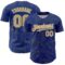 Custom Royal Old Gold-White Curve Lines Authentic Baseball Jersey