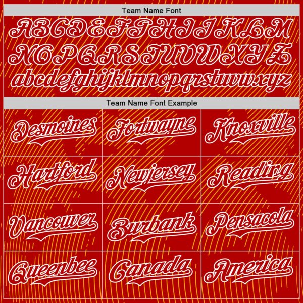 Custom Red Gold-White Curve Lines Authentic Baseball Jersey