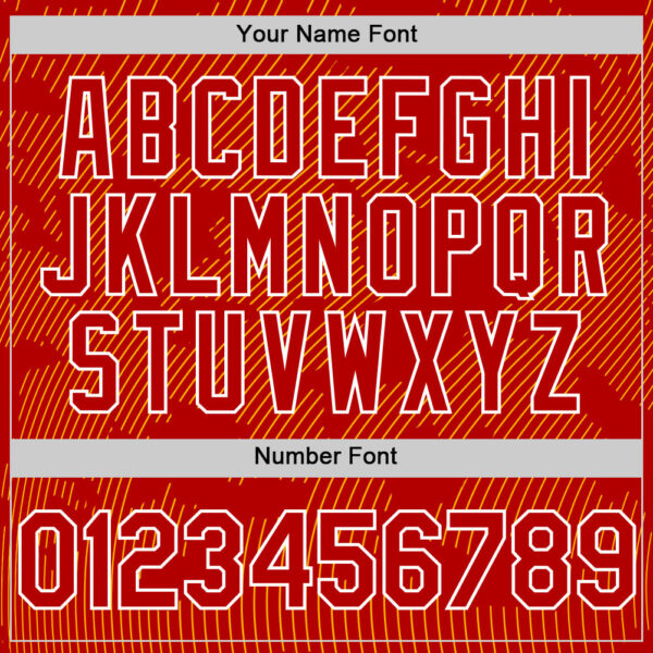 Custom Red Gold-White Curve Lines Authentic Baseball Jersey