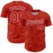 Custom Red Gold-White Curve Lines Authentic Baseball Jersey
