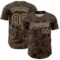 Custom Brown Cream Curve Lines Authentic Baseball Jersey