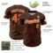 Custom Brown Orange-White Curve Lines Authentic Baseball Jersey