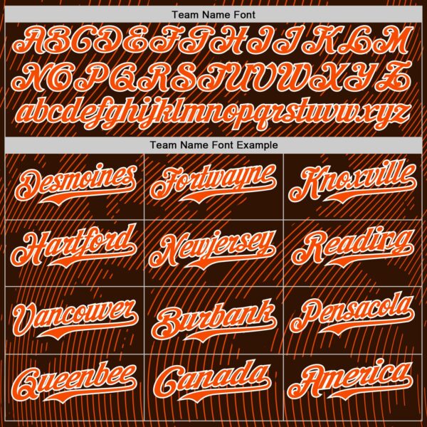 Custom Brown Orange-White Curve Lines Authentic Baseball Jersey