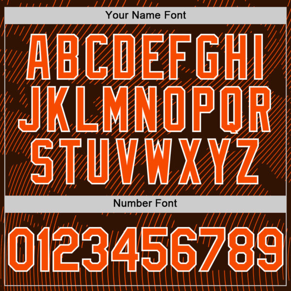 Custom Brown Orange-White Curve Lines Authentic Baseball Jersey