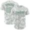 Custom White Green Curve Lines Authentic Baseball Jersey