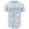 Custom White Electric Blue Curve Lines Authentic Baseball Jersey