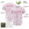 Custom White Pink Curve Lines Authentic Baseball Jersey