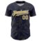 Custom Navy Old Gold-White Curve Lines Authentic Baseball Jersey