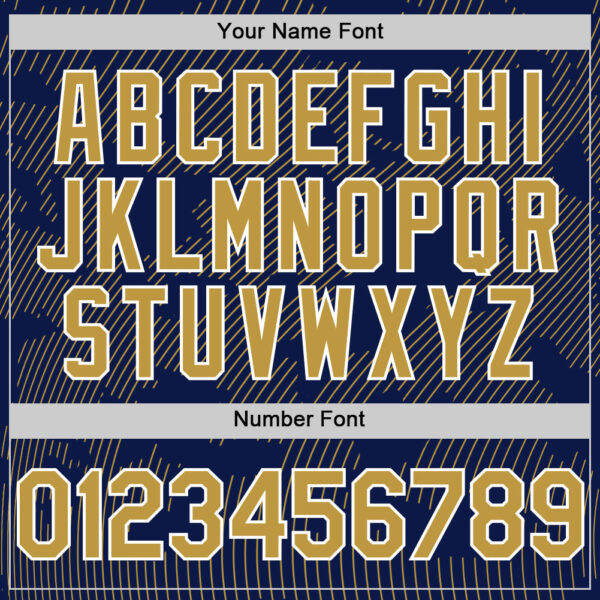 Custom Navy Old Gold-White Curve Lines Authentic Baseball Jersey