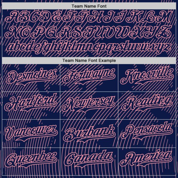 Custom Navy Medium Pink Curve Lines Authentic Baseball Jersey