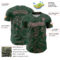 Custom Green Medium Pink Curve Lines Authentic Baseball Jersey