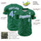 Custom Kelly Green Light Blue-White Curve Lines Authentic Baseball Jersey