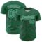 Custom Kelly Green Pink-White Curve Lines Authentic Baseball Jersey