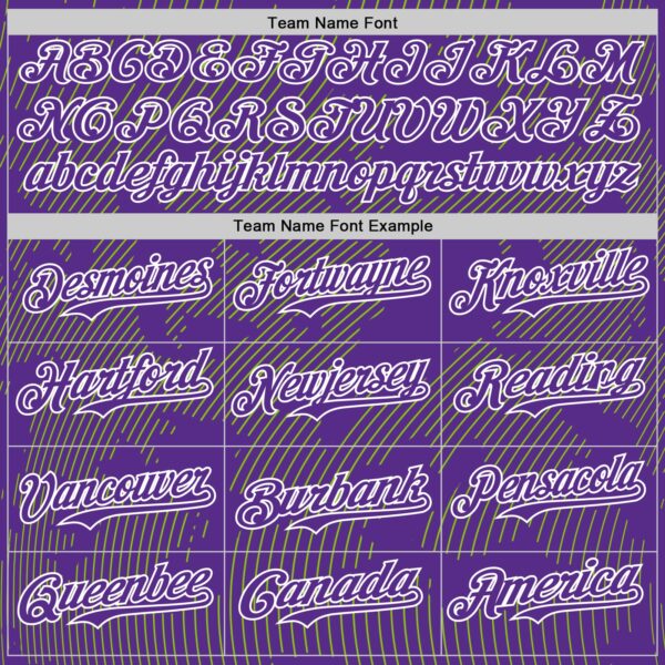 Custom Purple Neon Green-White Curve Lines Authentic Baseball Jersey