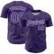 Custom Purple Neon Green-White Curve Lines Authentic Baseball Jersey