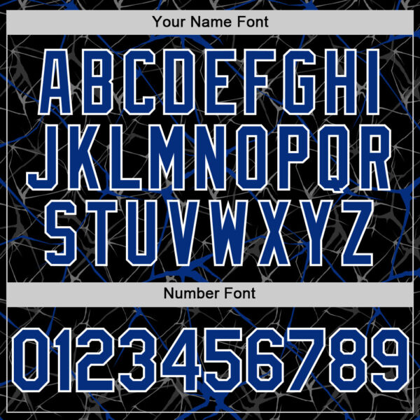 Custom Black Royal-White 3D Pattern Design Abstract Network Authentic Baseball Jersey