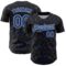 Custom Black Royal-White 3D Pattern Design Abstract Network Authentic Baseball Jersey