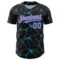 Custom Black Sky Blue-Pink 3D Pattern Design Abstract Network Authentic Baseball Jersey
