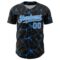 Custom Black Electric Blue-White 3D Pattern Design Abstract Network Authentic Baseball Jersey