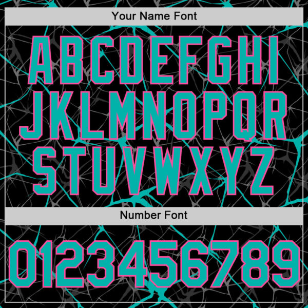 Custom Black Aqua-Pink 3D Pattern Design Abstract Network Authentic Baseball Jersey