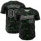Custom Black Grass Green-White 3D Pattern Design Abstract Network Authentic Baseball Jersey