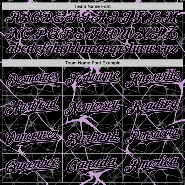 Custom Black Light Purple 3D Pattern Design Abstract Network Authentic Baseball Jersey