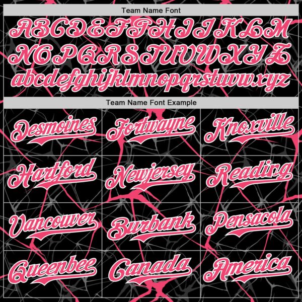 Custom Black Neon Pink-White 3D Pattern Design Abstract Network Authentic Baseball Jersey
