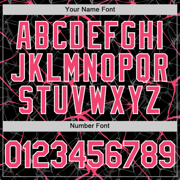 Custom Black Neon Pink-White 3D Pattern Design Abstract Network Authentic Baseball Jersey