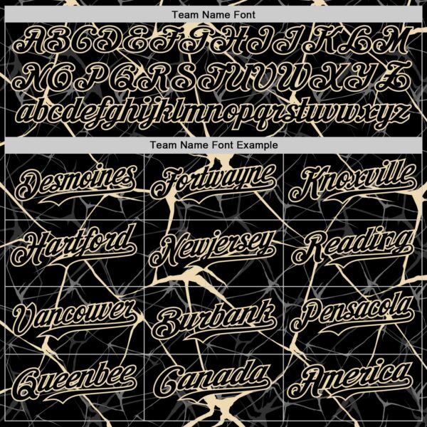 Custom Black Cream 3D Pattern Design Abstract Network Authentic Baseball Jersey
