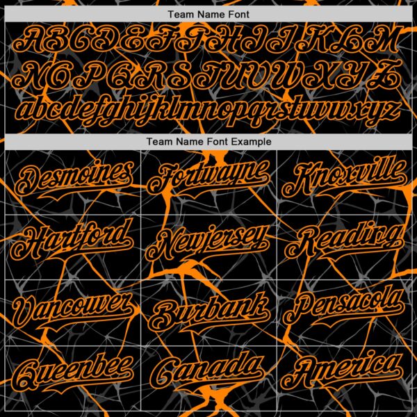Custom Black Bay Orange 3D Pattern Design Abstract Network Authentic Baseball Jersey