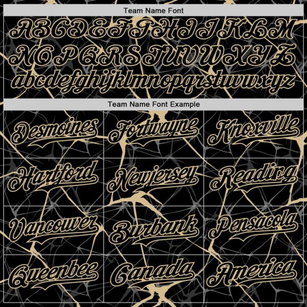 Custom Black Vegas Gold 3D Pattern Design Abstract Network Authentic Baseball Jersey