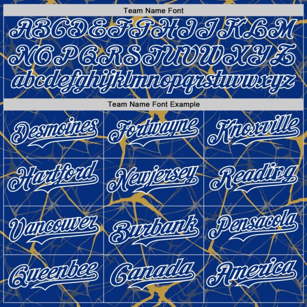 Custom Royal Old Gold-White 3D Pattern Design Abstract Network Authentic Baseball Jersey