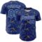 Custom Royal Old Gold-White 3D Pattern Design Abstract Network Authentic Baseball Jersey