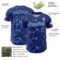 Custom Royal Light Blue-White 3D Pattern Design Abstract Network Authentic Baseball Jersey