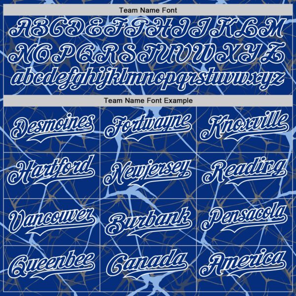 Custom Royal Light Blue-White 3D Pattern Design Abstract Network Authentic Baseball Jersey