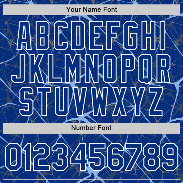Custom Royal Light Blue-White 3D Pattern Design Abstract Network Authentic Baseball Jersey