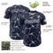 Custom Navy White 3D Pattern Design Abstract Network Authentic Baseball Jersey
