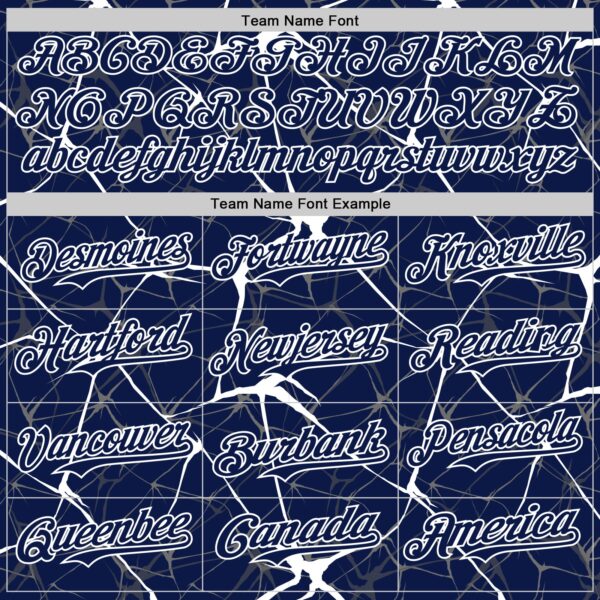 Custom Navy White 3D Pattern Design Abstract Network Authentic Baseball Jersey
