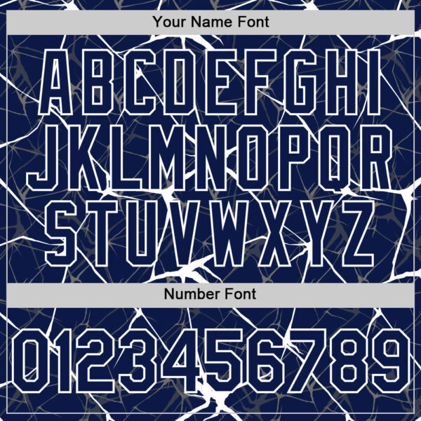 Custom Navy White 3D Pattern Design Abstract Network Authentic Baseball Jersey