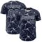 Custom Navy White 3D Pattern Design Abstract Network Authentic Baseball Jersey