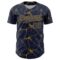 Custom Navy Old Gold 3D Pattern Design Abstract Network Authentic Baseball Jersey