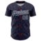 Custom Navy Crimson-White 3D Pattern Design Abstract Network Authentic Baseball Jersey