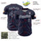 Custom Navy Crimson-White 3D Pattern Design Abstract Network Authentic Baseball Jersey