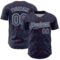 Custom Navy Crimson-White 3D Pattern Design Abstract Network Authentic Baseball Jersey