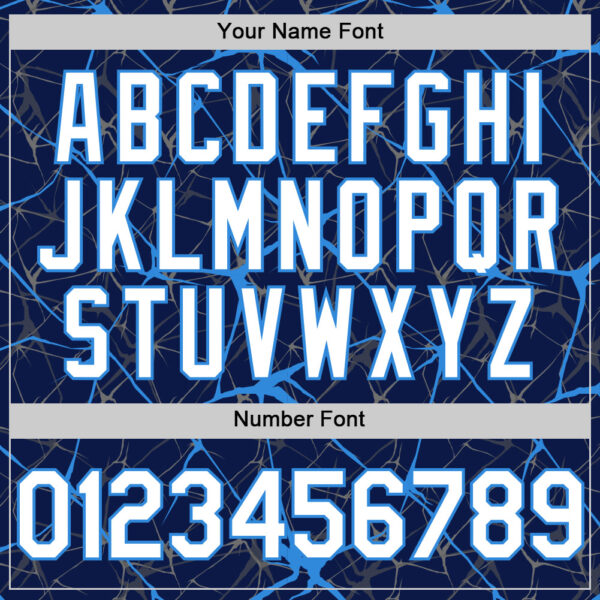 Custom Navy White-Electric Blue 3D Pattern Design Abstract Network Authentic Baseball Jersey