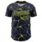 Custom Navy Neon Yellow 3D Pattern Design Abstract Network Authentic Baseball Jersey