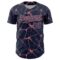 Custom Navy Medium Pink 3D Pattern Design Abstract Network Authentic Baseball Jersey